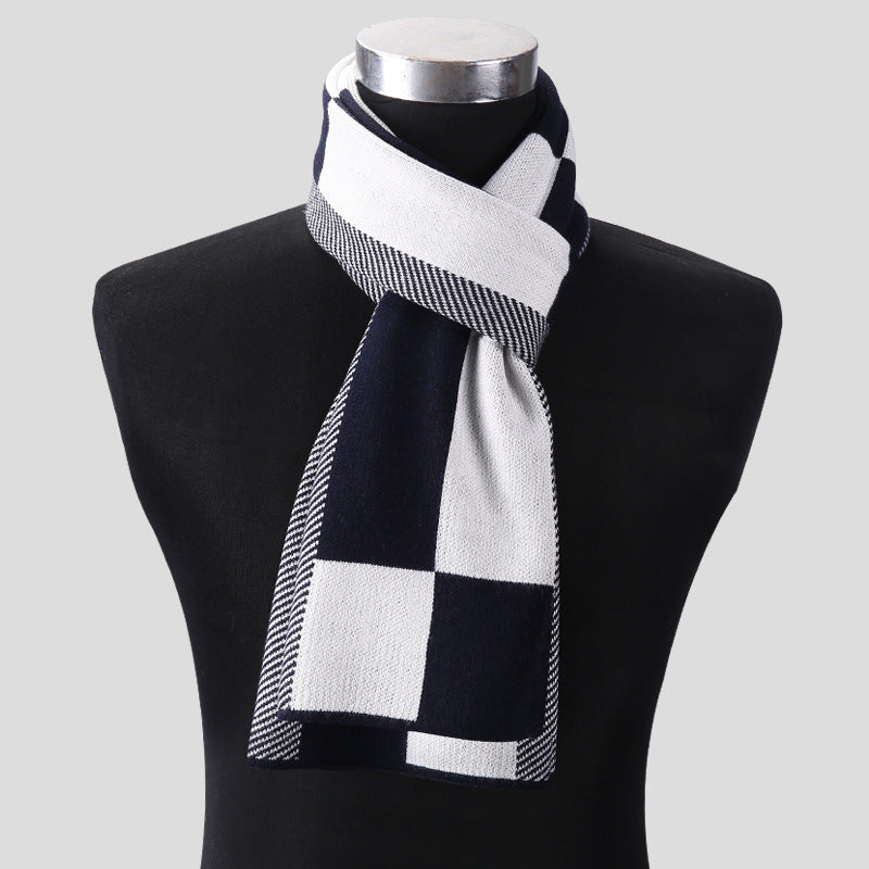 Plaid men scarf knitted scarf