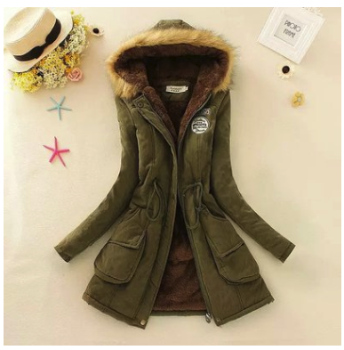 Thick Winter Jacket Women Large Size Long Section Hooded parka outerwear new fashion fur collar Slim padded cotton warm coat Image