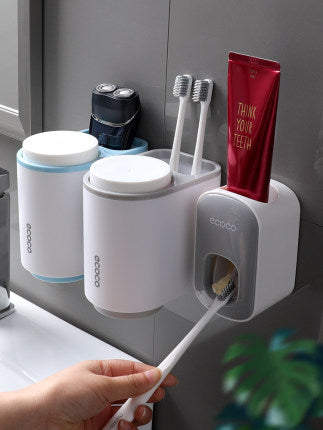 Wall Mounted Automatic Toothpaste Holder Bathroom Accessories Set Dispenser Image