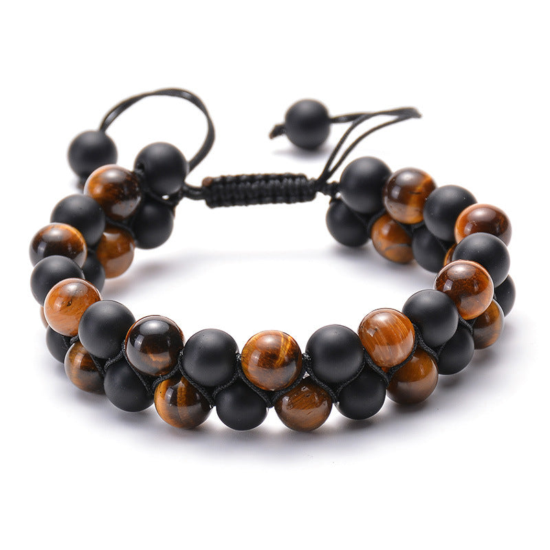 Tiger Eye Couple Bracelets Matte Black Agate Beads Bracelet Image