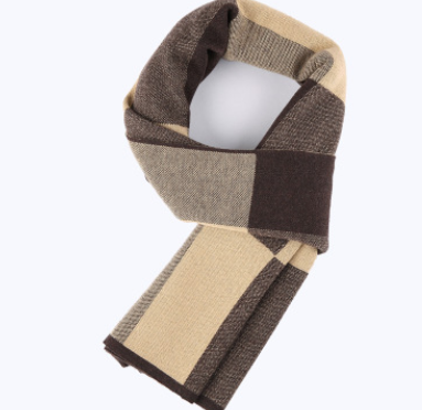 Men's scarf wool plaid scarf scarf winter scarf processing wholesale gift ladies knitting stitching Image