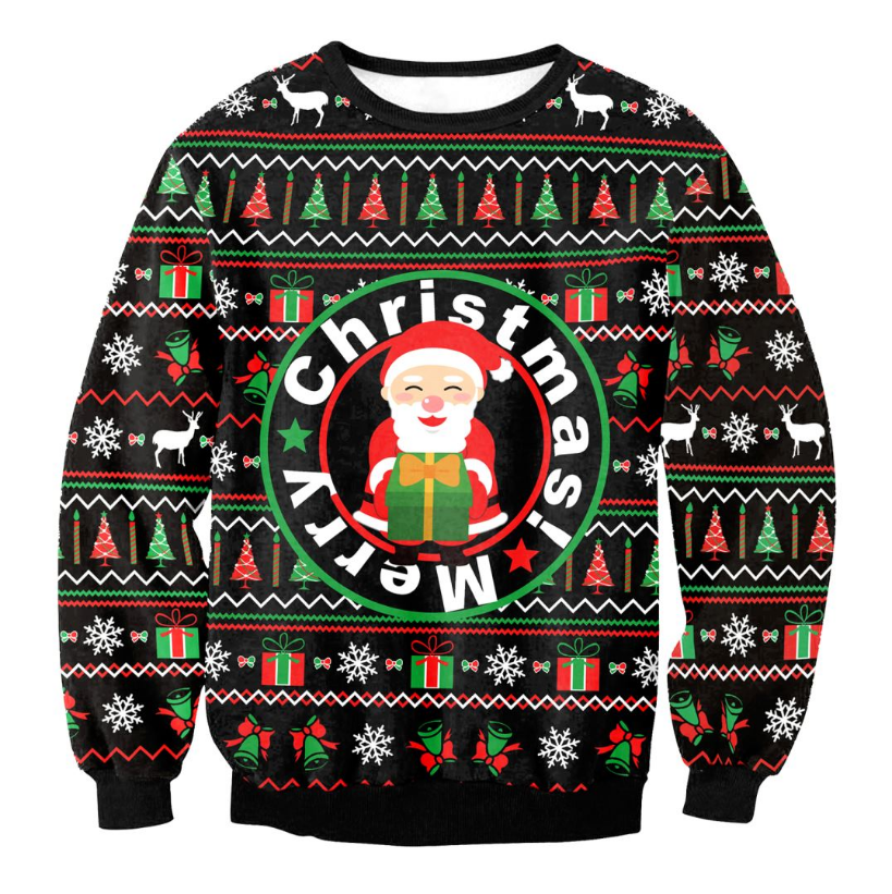 UGLY CHRISTMAS SWEATER Vacation Santa Elf Funny Womens Men Sweaters Tops Autumn Winter Clothing Image