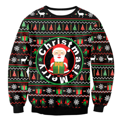 UGLY CHRISTMAS SWEATER Vacation Santa Elf Funny Womens Men Sweaters Tops Autumn Winter Clothing