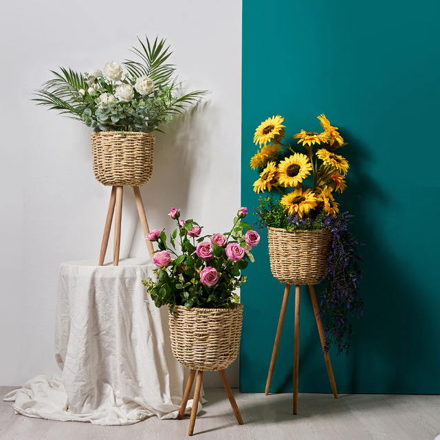 Floor - standing flowerpot straw furniture Image