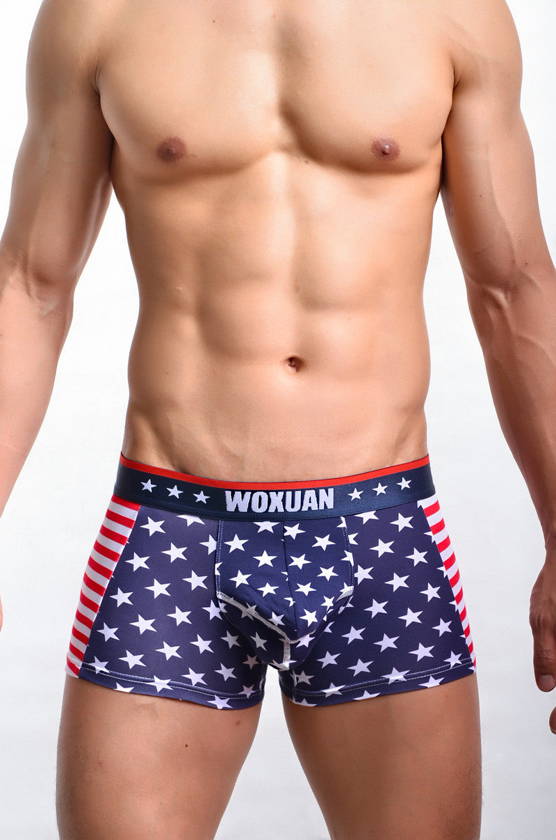 American flag printed ribbed boxers Image