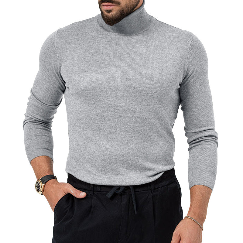 Autumn And Winter New High-elastic Turtleneck Knitted Cashmere Sweater Thickened Young Men's Warm Undercoat Image