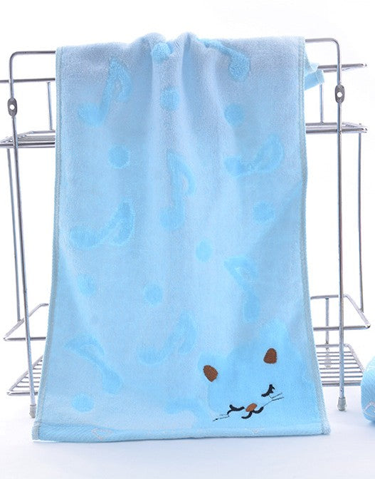 Bamboo Fiber Kitten Face Bath Towels Image