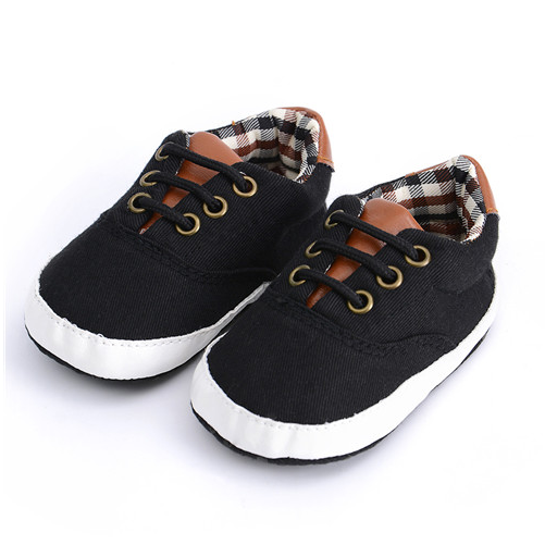 Solid color casual lace soft bottom baby canvas shoes baby shoes toddler shoes Image