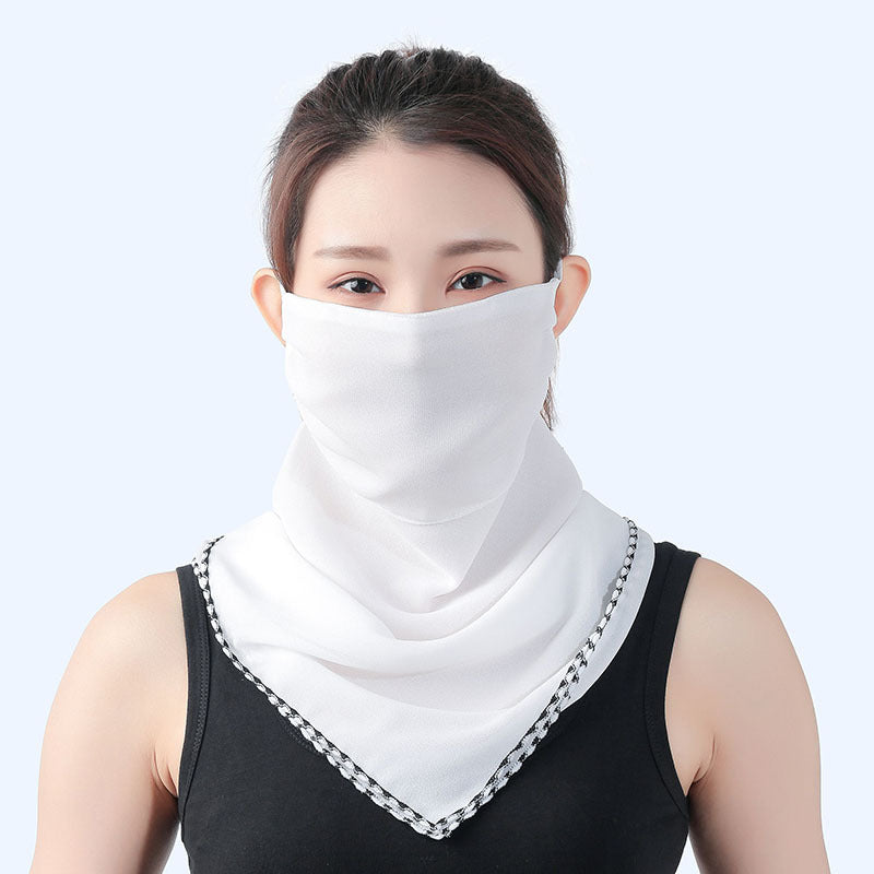 Hanging Ear Thin Face-covering Scarf Triangle Veil Scarf Image