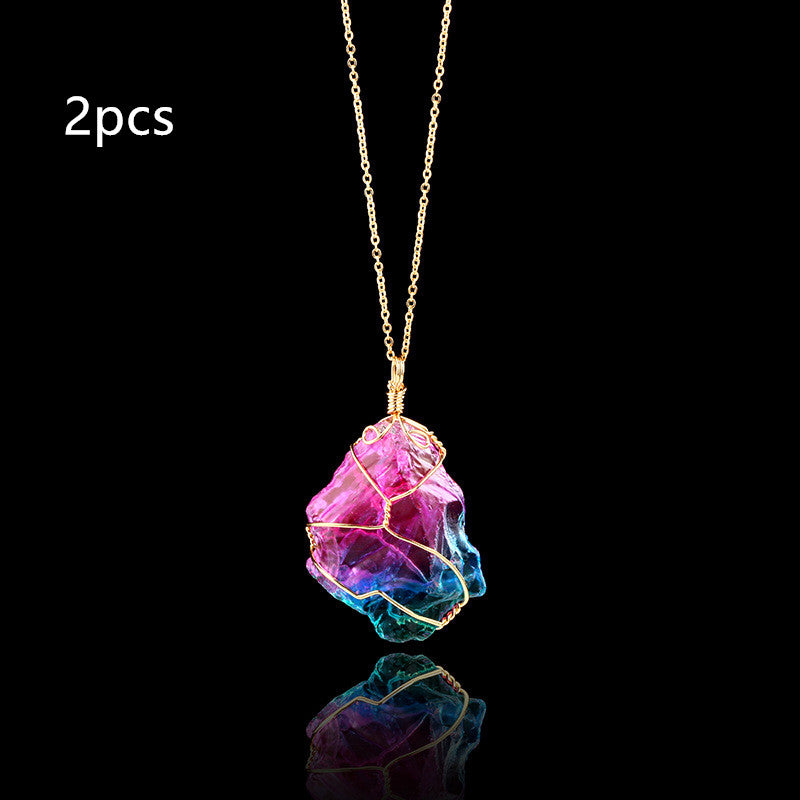 Rainbow Quartz Crystal Necklace Image