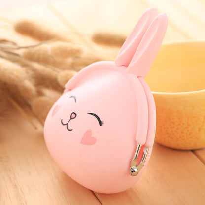 Cartoon silica gel zero purse Korean lovable rabbit zero purse candy color packet key bag lady bag