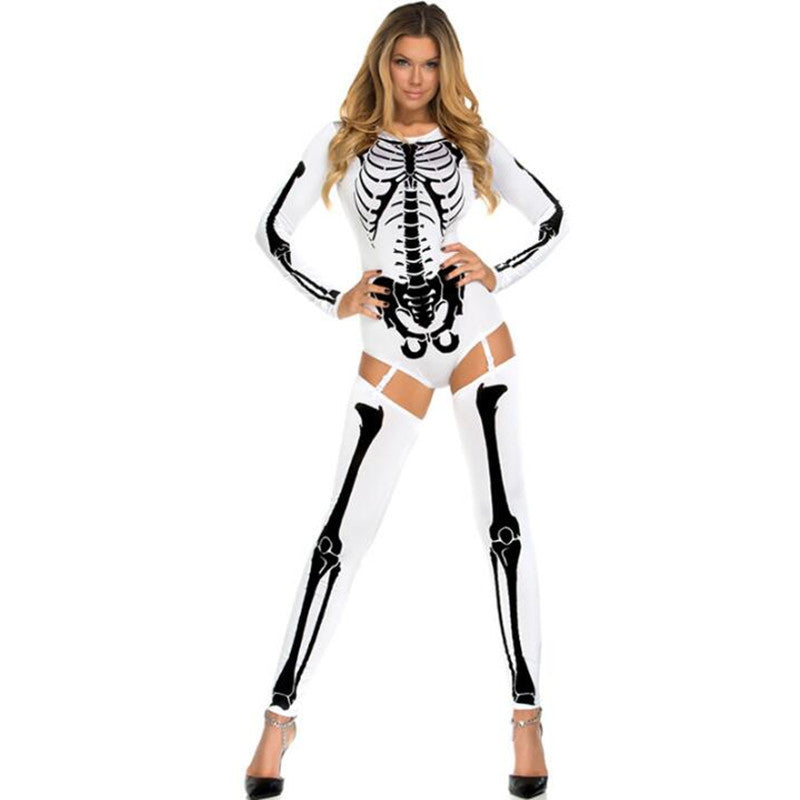 Halloween Cosplay Costume Skull Zombie Uniform Image