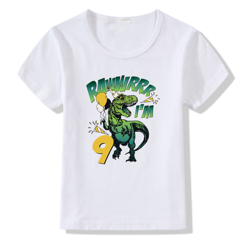 Children's T-shirt Numbers 1-9 Birthday T-shirt Image