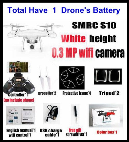 Sales Promotion WiFi 2MP Camera With S10 SMRC FPV Quadcopter Drone Helicopter UAV Micro Remote Control Toy RACER KIT Aircraft Image