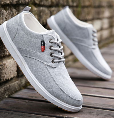 Men Casual Shoes Summer Canvas Shoes Men Breathable Casual Canvas Men Shoes Walking Men Shoes Chaussure Homme Factory sales Image