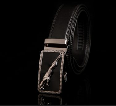 Men's leather factory direct belt buckle leather belt men's automatic belt belt wholesale business Image