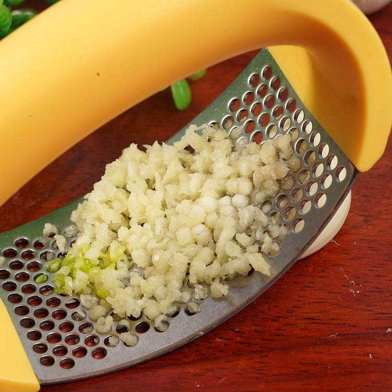 Stainless Steel Garlic Masher Garlic Press Household Manual Curve Fruit Vegetable Tools Kitchen Gadgets Image