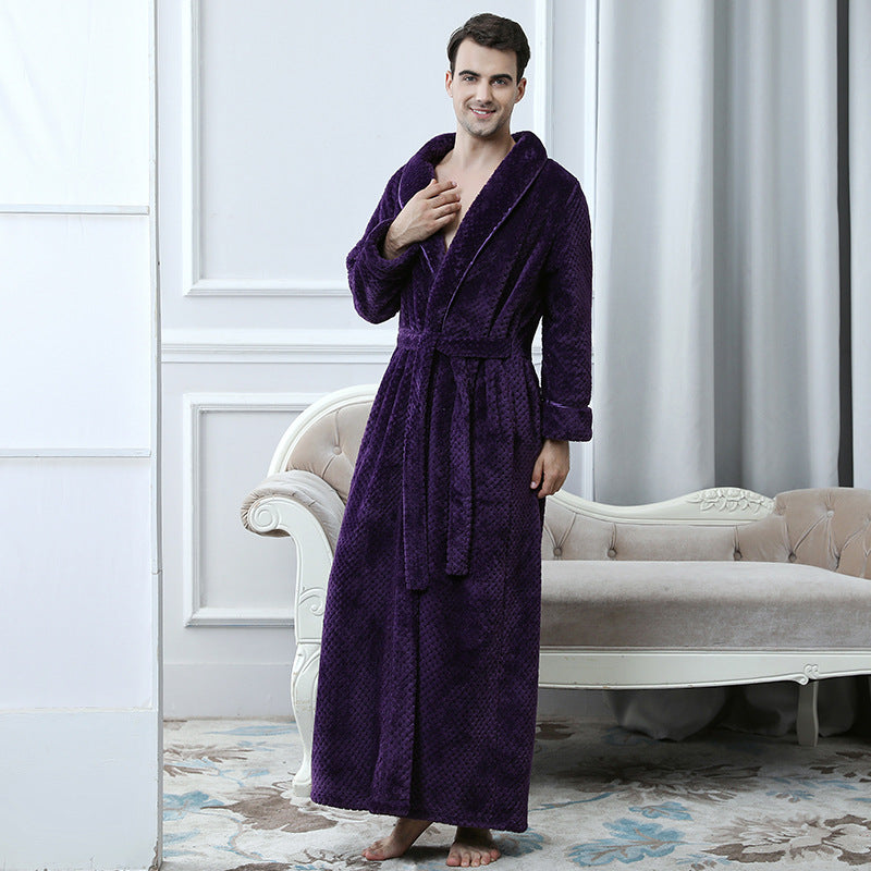 Thick waist velvet bathrobe Image