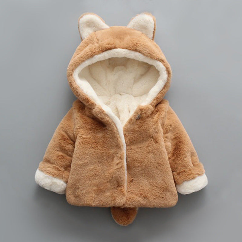 Winter popular girl's plush plush coat baby Image