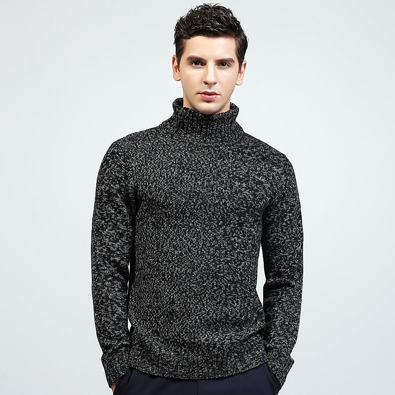 Autumn And Winter New Sweater Knit Sweater Men's Turtleneck Sweater Men Image