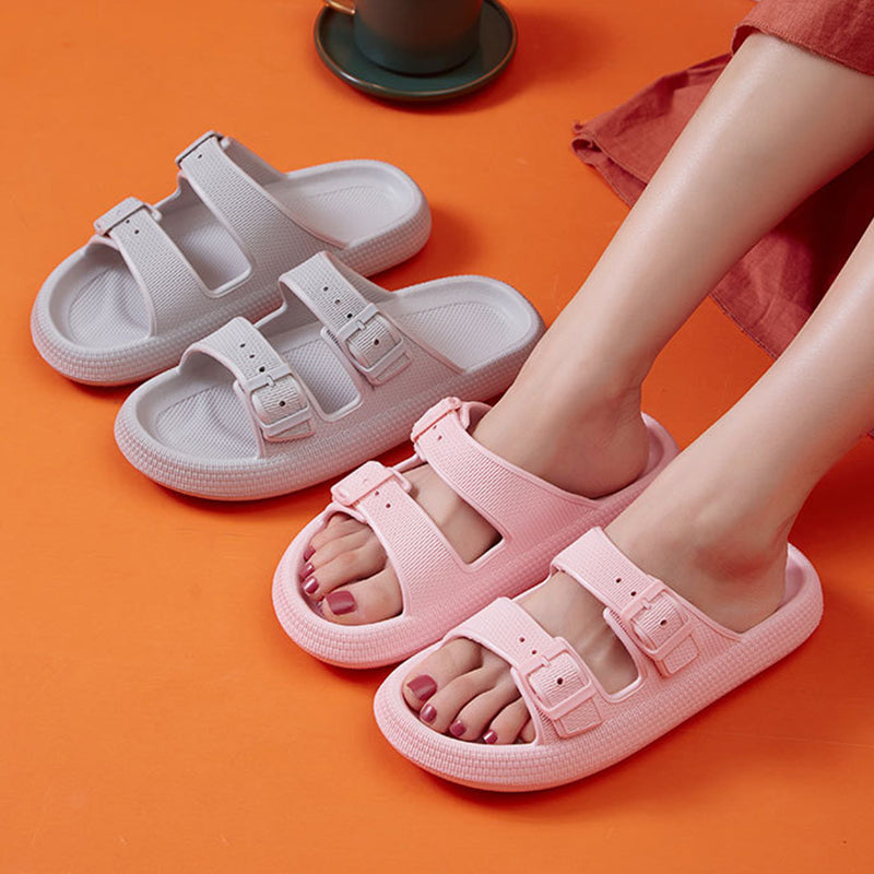 Platform Slippers Women's Summer Buckle Home Shoes Fashion Outdoor Wear Soft Bottom Sandals Image