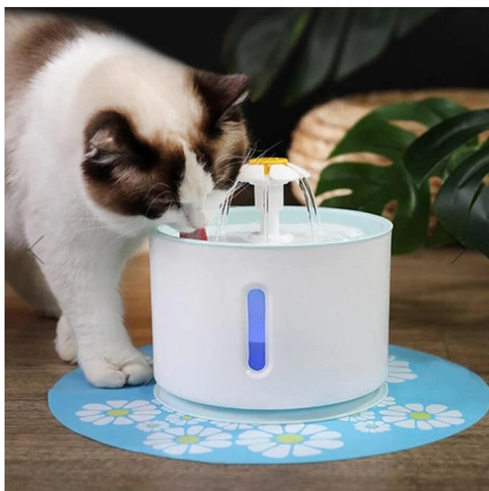 Automatic Pet Cat Water Fountain With LED Lighting USB Dogs Cats Mute Drinker Feeder Bowl Drinking Dispenser Image