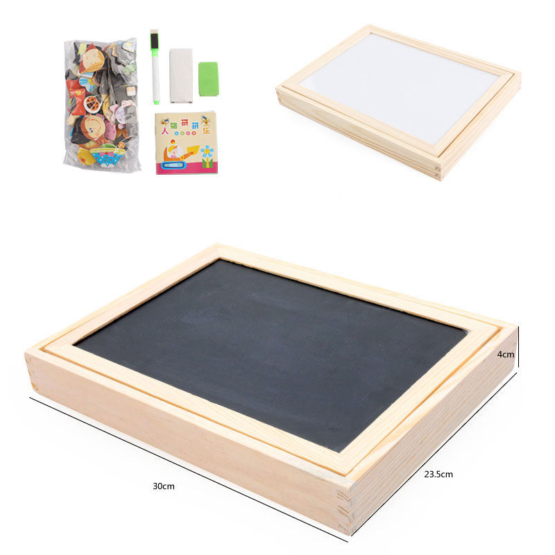 Multifunctional Magnetic Kids Puzzle Drawing Board Educational Toys Learning Wooden Puzzles Toys For Children Gift Image