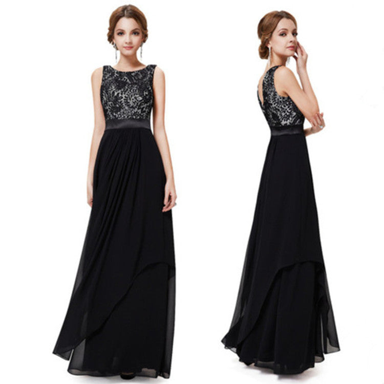 Lace spliced chiffon dress Image