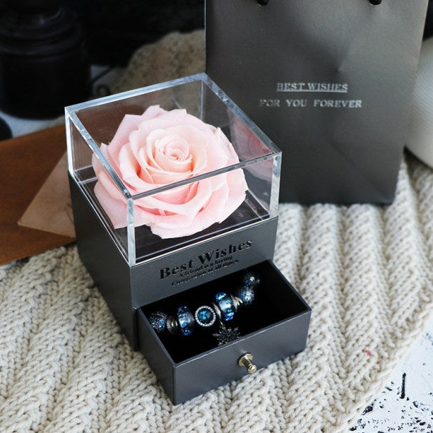 Eternal Flower Rose Jewelry Box for Birthday Presents Valentines Day Wedding Gift Image