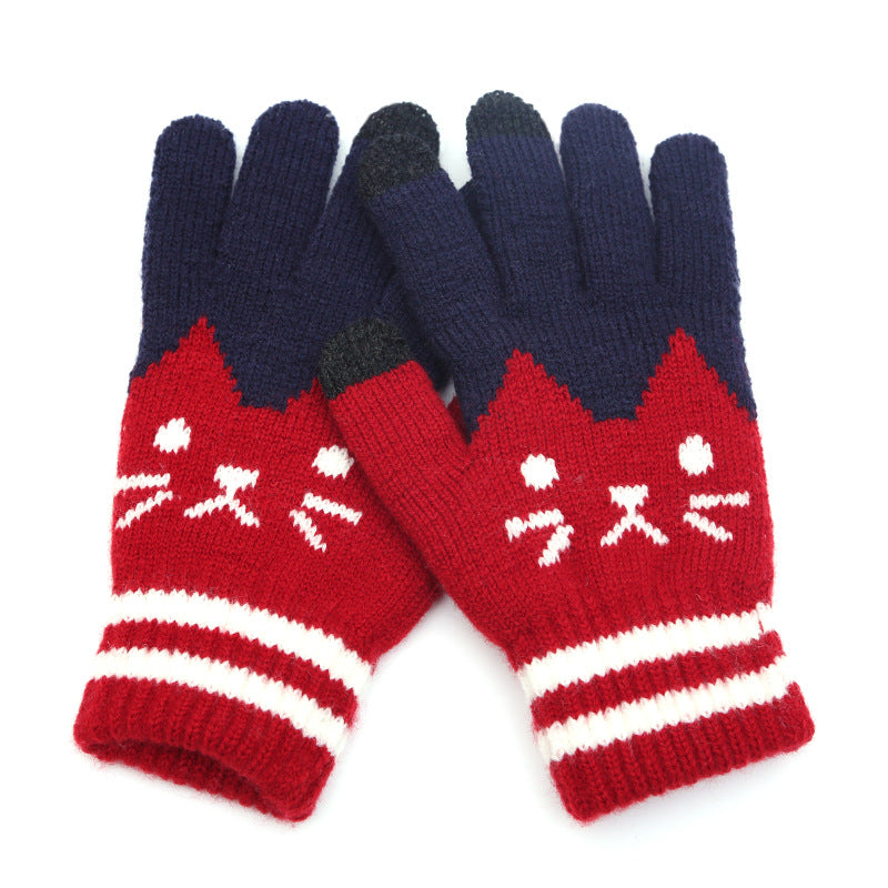 Couple knitted gloves touch screen gloves Image