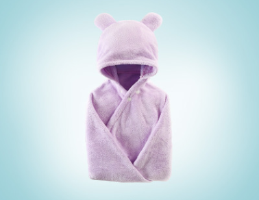 Cotton baby care hooded bath towel Image