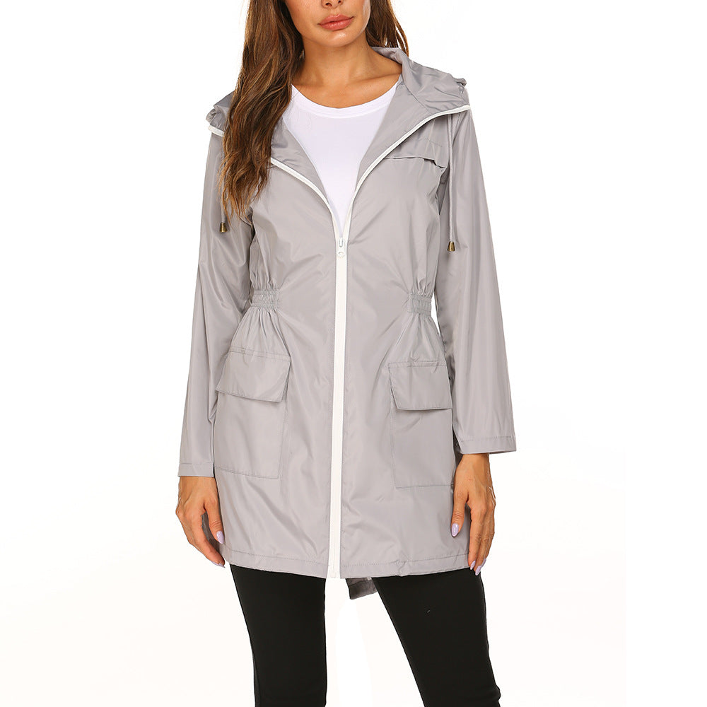 Waterproof Light Raincoat Hooded Windbreaker Mountaineering Jacket Women's Jacket Image