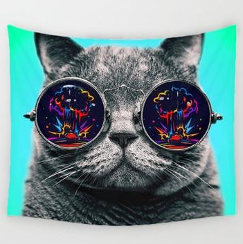 Cute Cat Tapestry Living Room House Decoration Tapestry Wall Hanging Room Decor Aesthetic Image