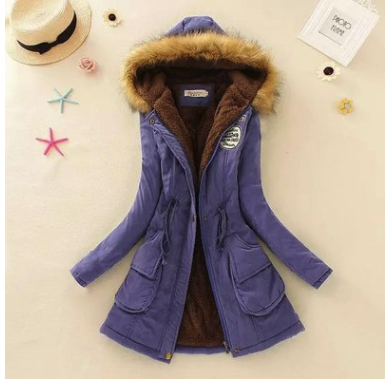 Thick Winter Jacket Women Large Size Long Section Hooded parka outerwear new fashion fur collar Slim padded cotton warm coat Image