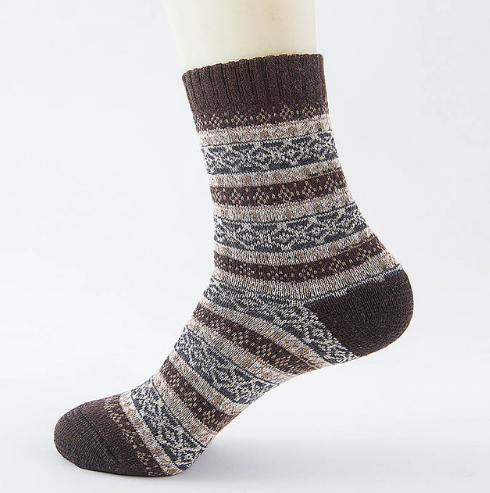 Winter Thick Warm Stripe Wool Socks Casual Sock Business Socks Image