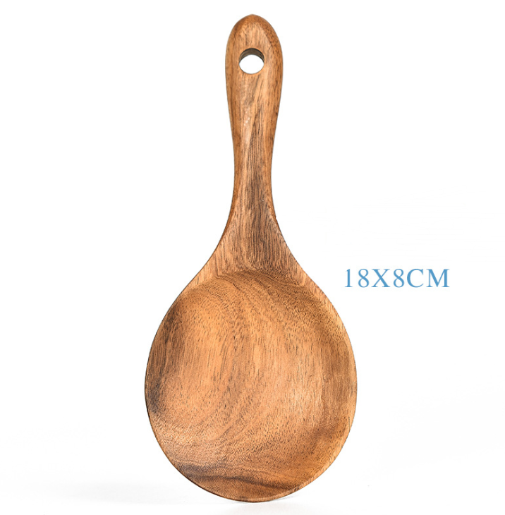 Teak Natural Wood Tableware Spoon Ladle Turner Rice Colander Soup Skimmer Cooking Tool Sets Spoon Scoop Kitchen Tools Gadgets Image