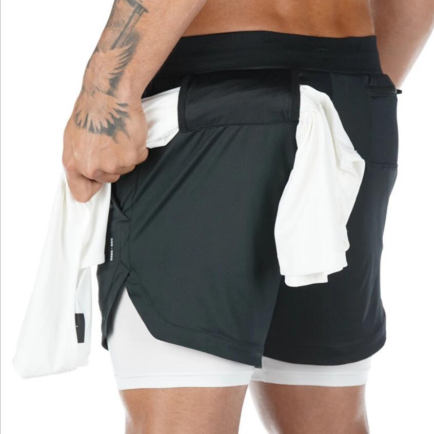 Summer Running Shorts Men 2 in 1 Sports  Shorts Image