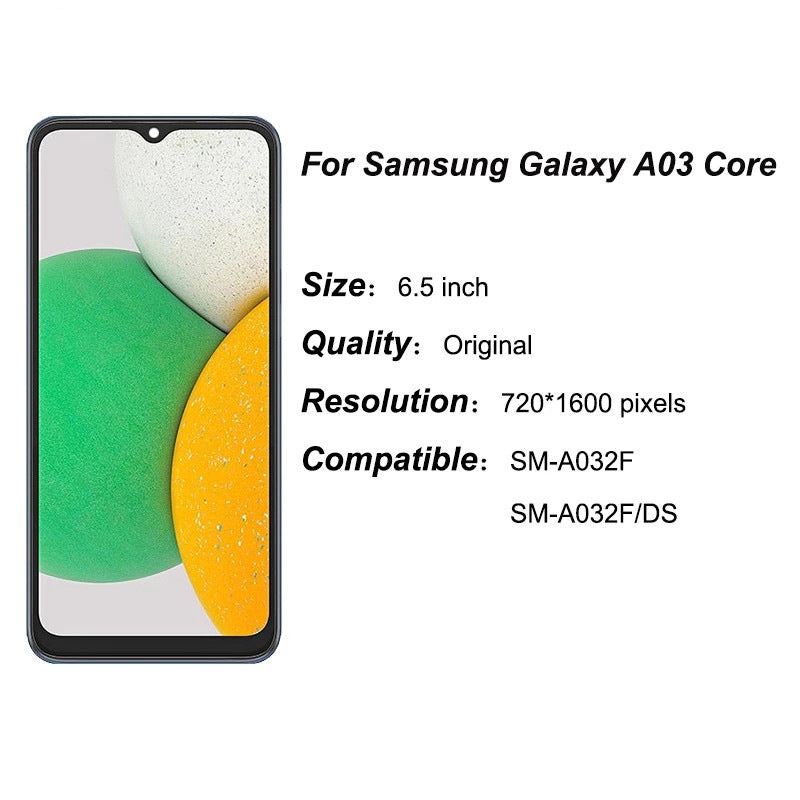 A03 Core Screen Assembly With Framed LCD Inner And Outer LCD Image