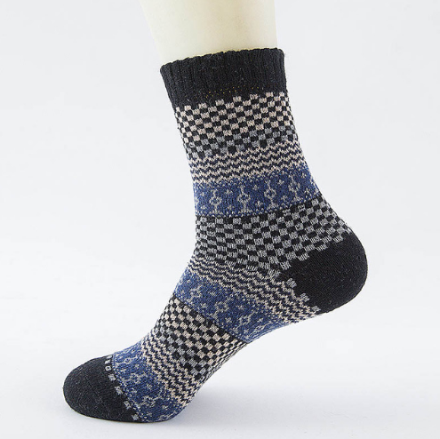 Winter Thick Warm Stripe Wool Socks Casual Sock Business Socks Image