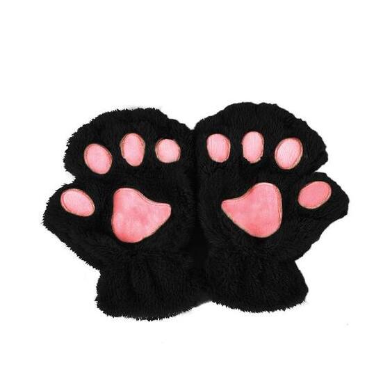 Winter Lovely Half Cover Paw Bear Cat Claw Gloves Short Finger Image