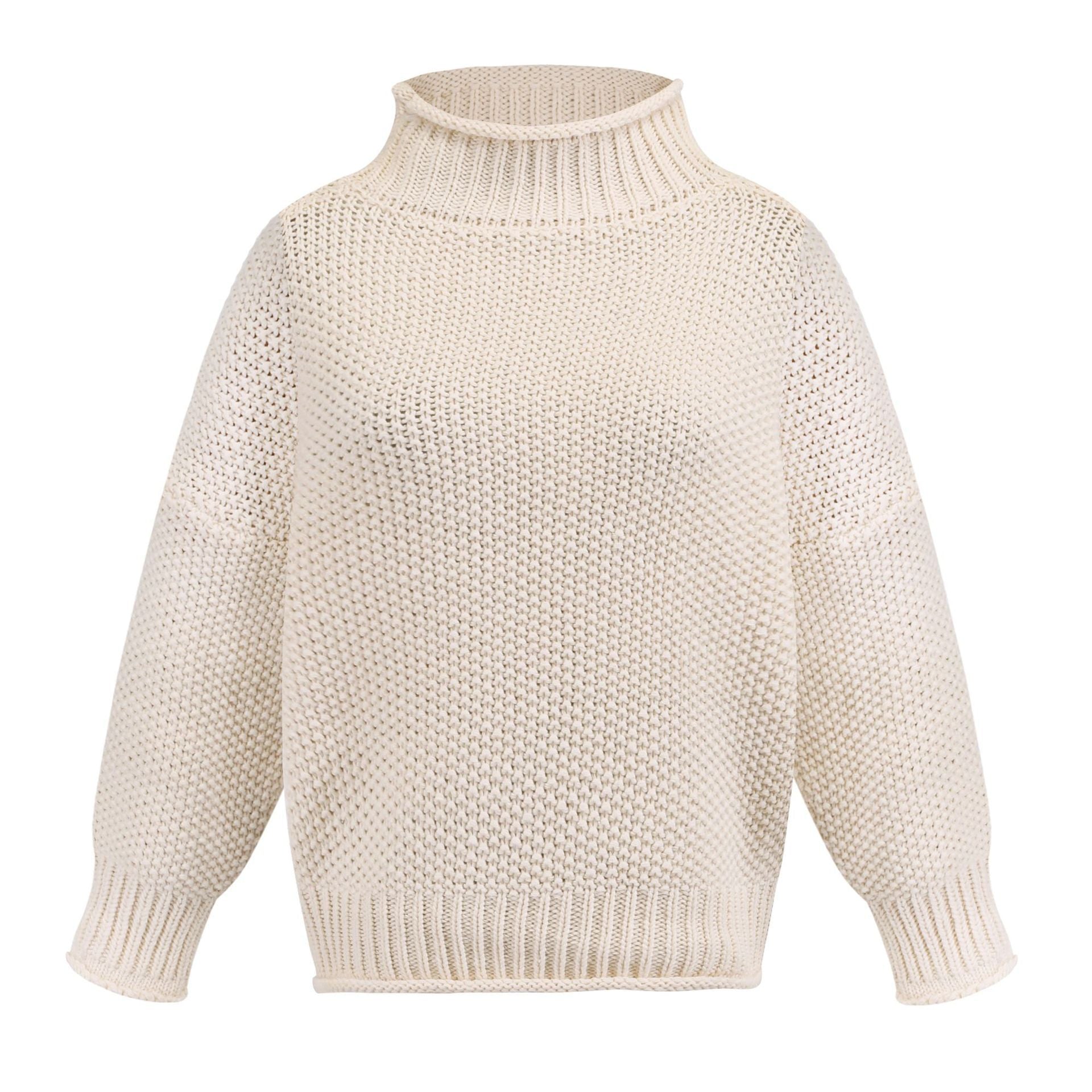 Cardigan Thick Thread Turtleneck Pullover Image