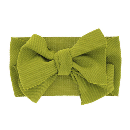 New-born baby's solid-colored bow headband