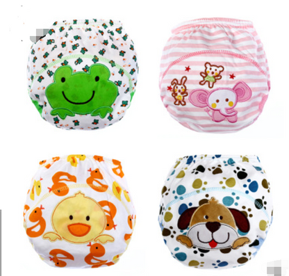 Children's cartoon diaper pants baby learning pants infant cotton breathable training pants washable diapers