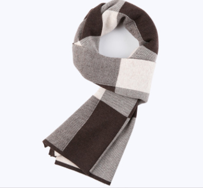 Men's scarf wool plaid scarf scarf winter scarf processing wholesale gift ladies knitting stitching Image