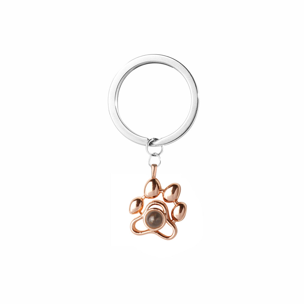 Cute Animal Dog Paw Personalized Custom Projection Necklace Image
