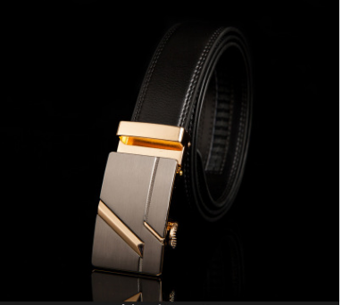 Men's leather factory direct belt buckle leather belt men's automatic belt belt wholesale business Image