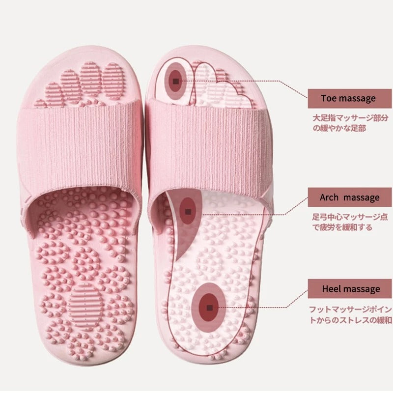 Reflexology Foot Massage Slippers Bath Slippers Tension Relief Acupuncture Feet Massager Household Slipper Foot Health Care Image