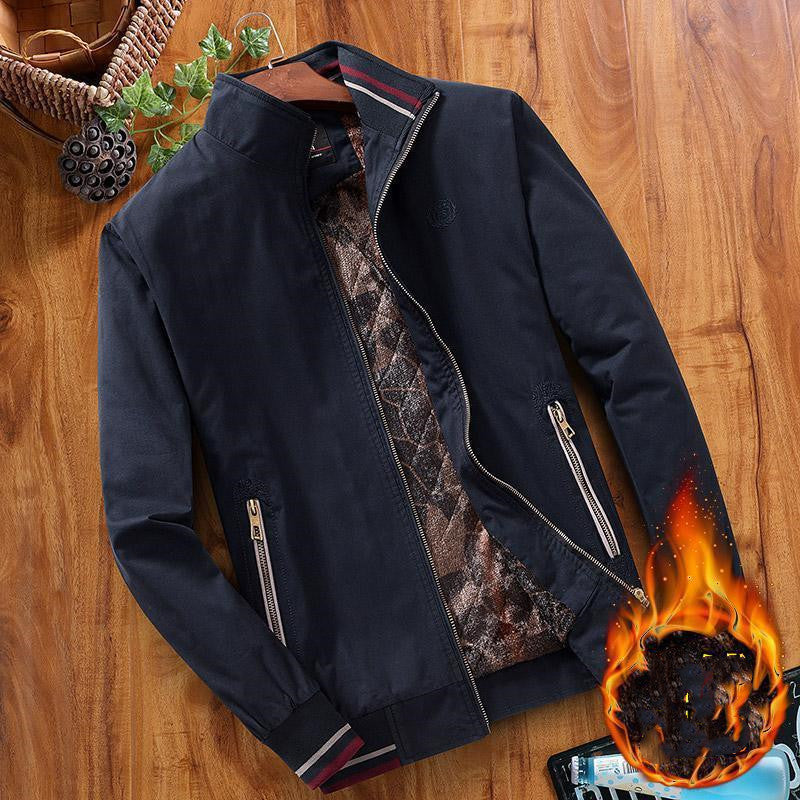 Plus Velvet Thick Middle Aged Men Jacket Winter Image