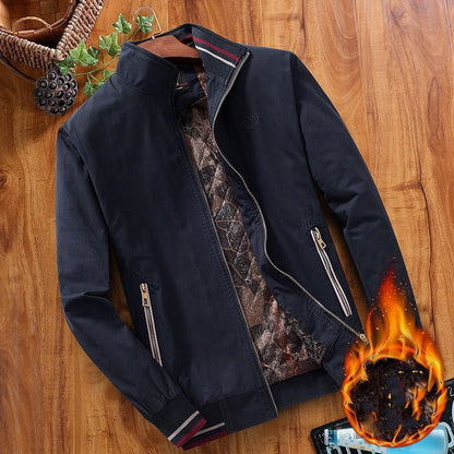 Plus Velvet Thick Middle Aged Men Jacket Winter