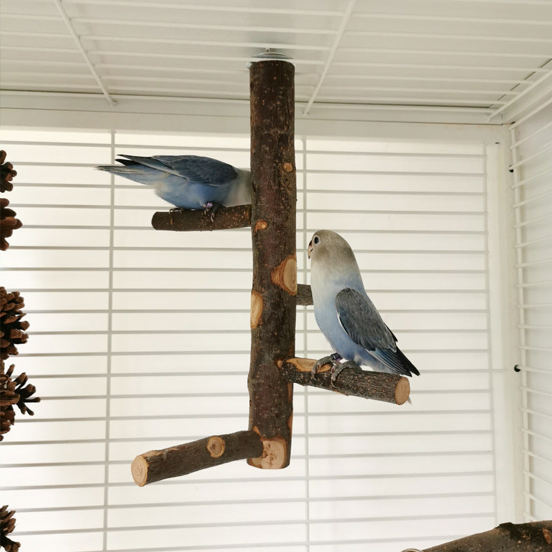 Parrot Bird Wood Stand Pole Toy Image